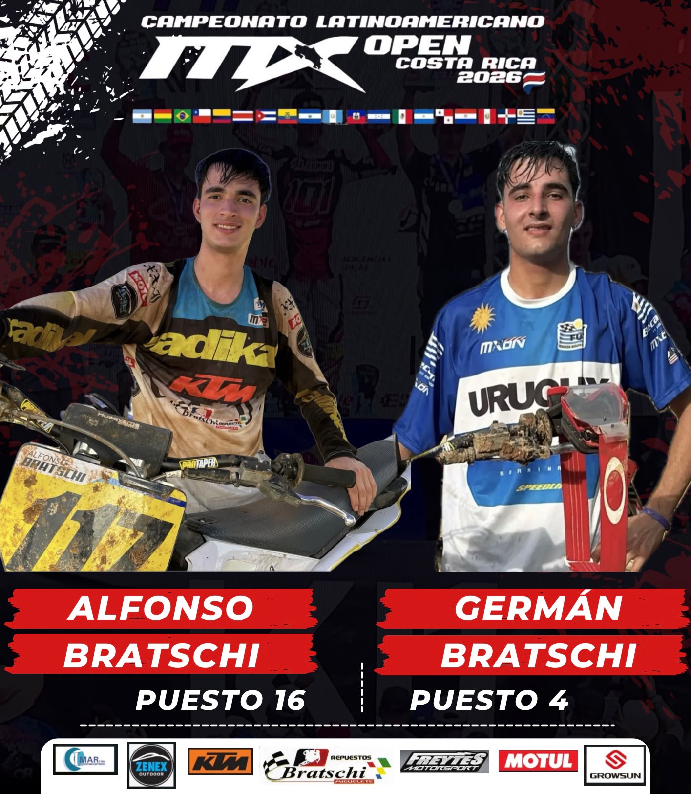 Germán y Alfonso en Campeonato Latinoamericano de Motocross MX Open